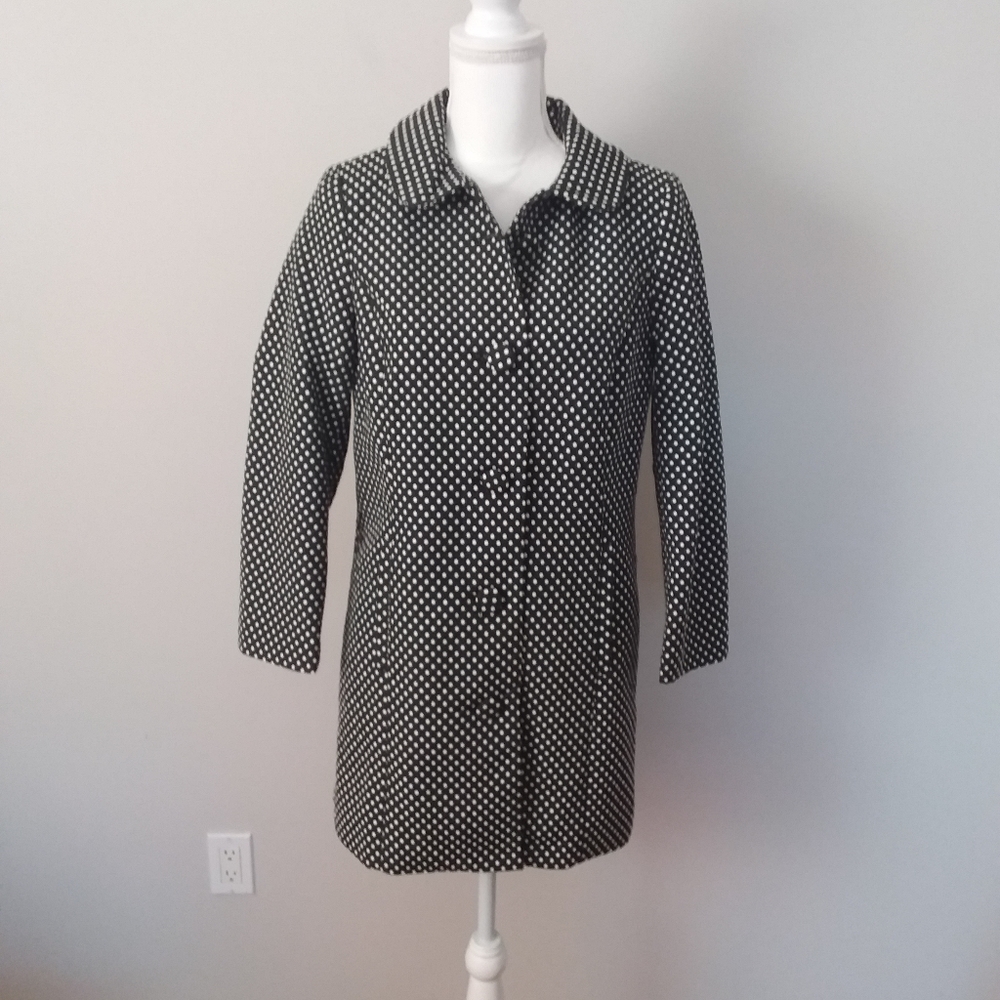 NWOT Lauren Conrad Black Coat w/White Polka Dots